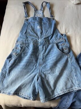 Levi's Light Blue Denim Overalls with Front Patch